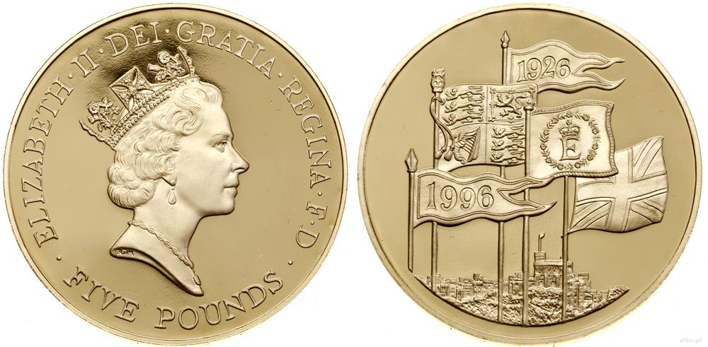 Wielka Brytania, 5 funtów (5 sovereign), 1996