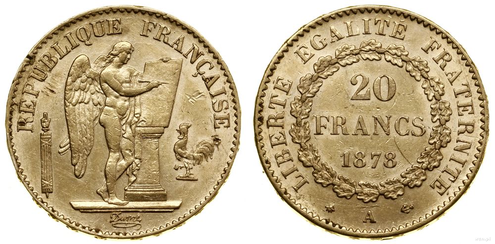 Francja, 20 franków, 1878 A