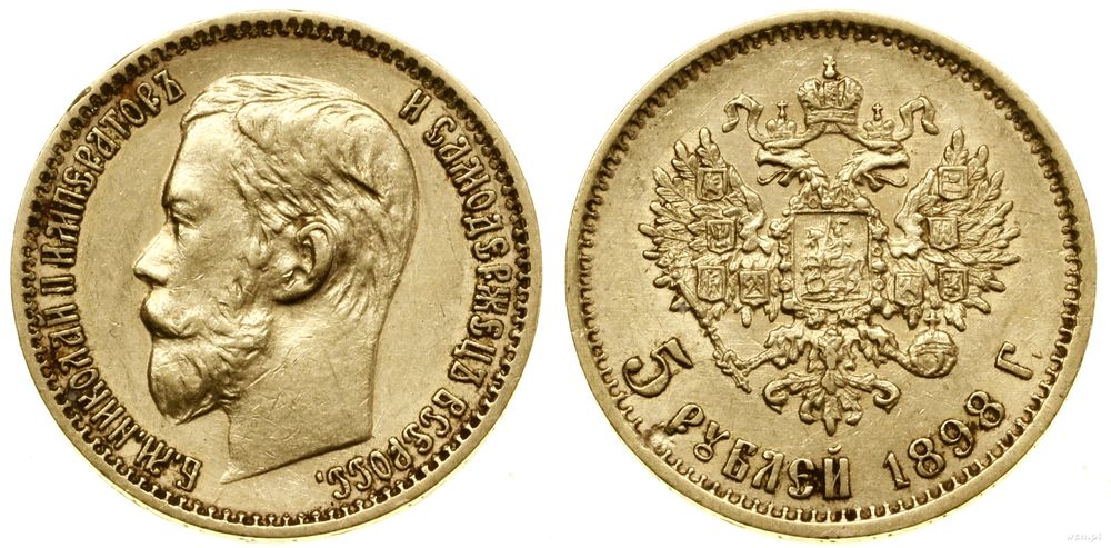 Rosja, 5 rubli, 1898 АГ
