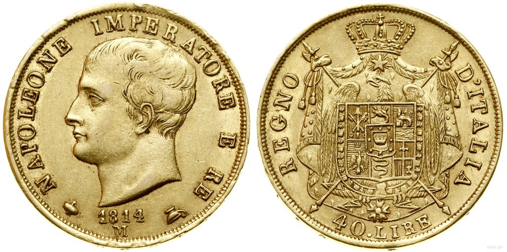 Włochy, 40 lirów, 1814 M