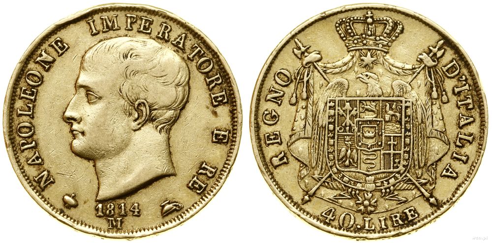 Włochy, 40 lirów, 1814 M