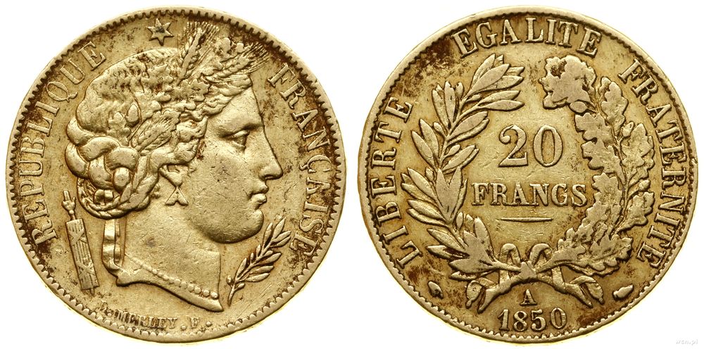 Francja, 20 franków, 1850 A