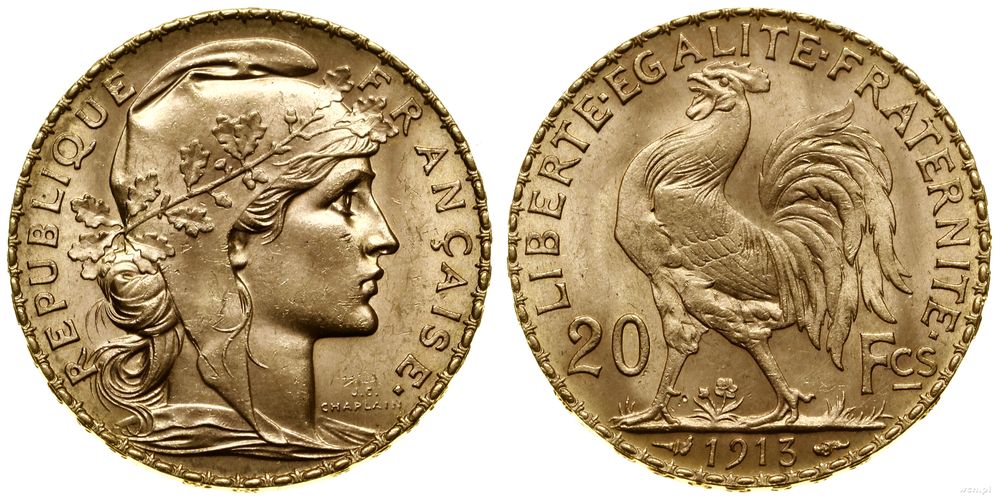 Francja, 20 franków, 1913