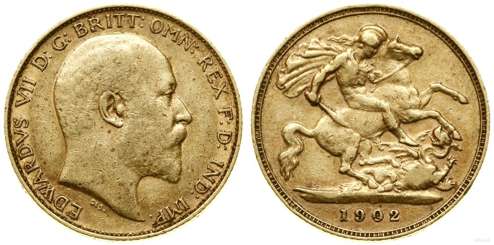 Wielka Brytania, 1/2 funta (1/2 sovereign), 1902