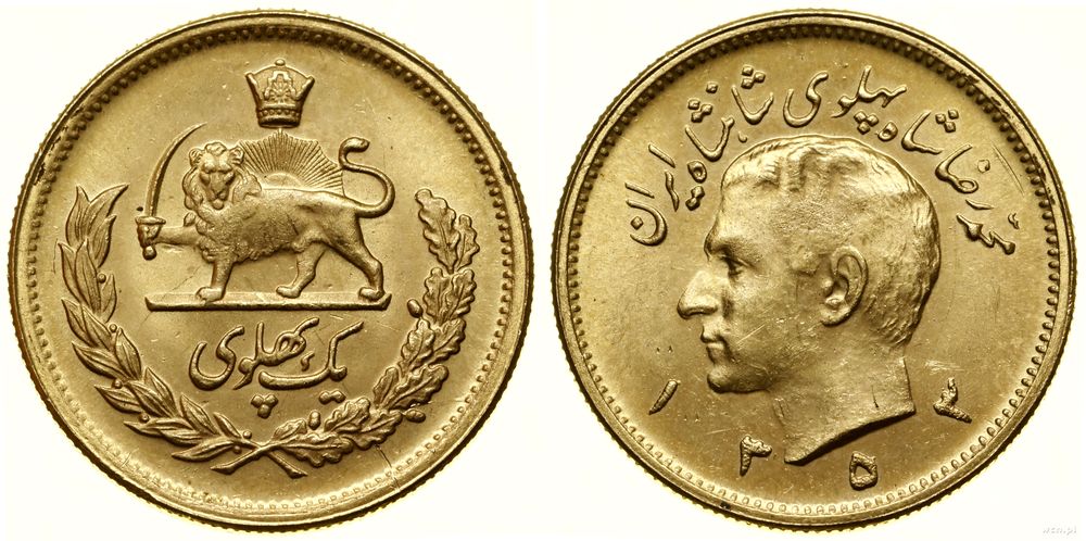 Persja (Iran), 1 pahlavi, 1353 SH (AD 1974)