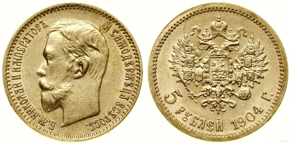 Rosja, 5 rubli, 1904 АР