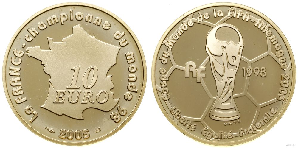 Francja, 10 euro = 1/4 uncji, 2005