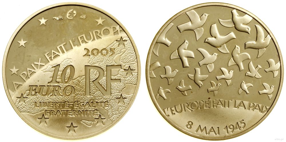 Francja, 10 euro = 1/4 uncji, 2005