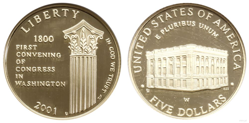 Stany Zjednoczone Ameryki (USA), 5 dolarów, 2001 W