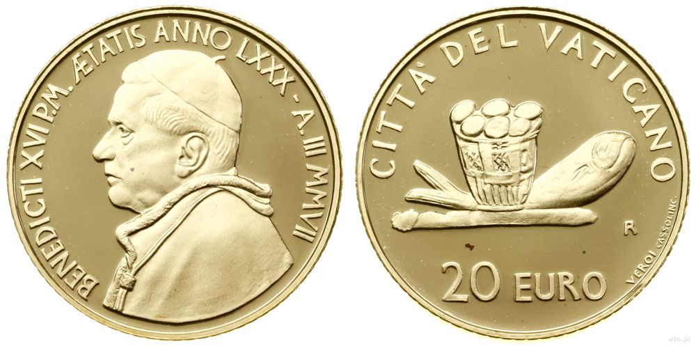 Watykan (Państwo Kościelne), 20 euro, 2007 R