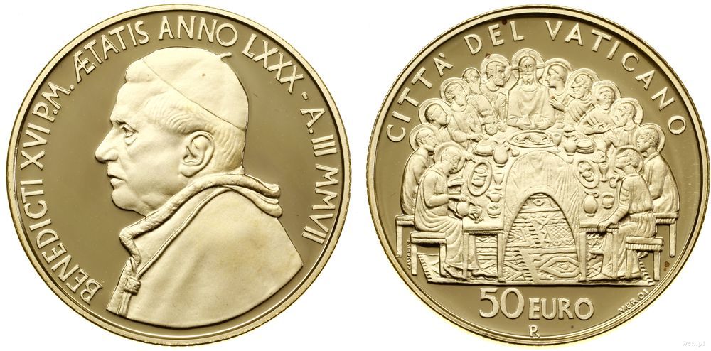 Watykan (Państwo Kościelne), 50 euro, 2007 R