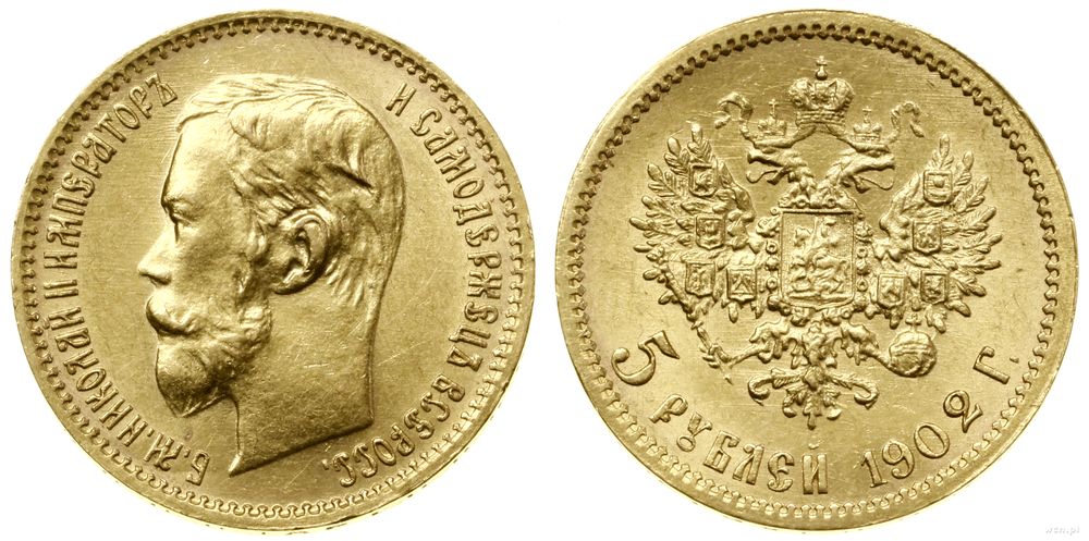 Rosja, 5 rubli, 1902 АР