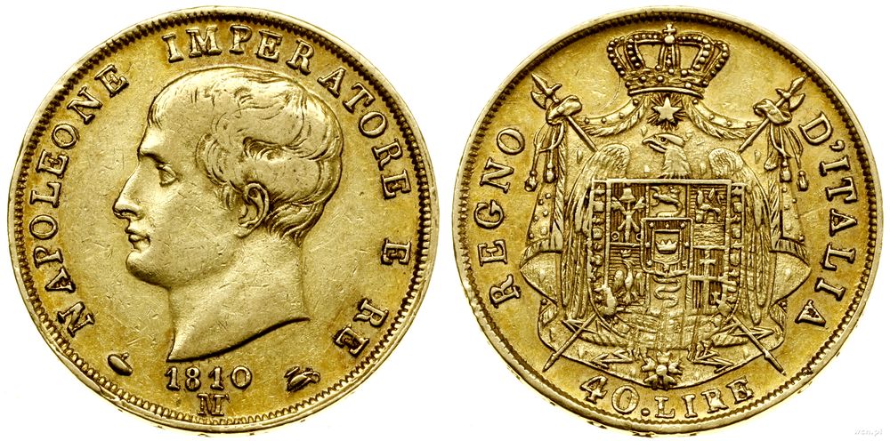 Włochy, 40 lirów, 1810 M