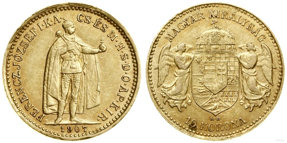 Węgry, 10 koron, 1907 KB