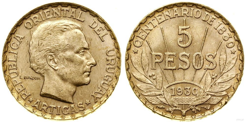 Urugwaj, 5 peso, 1930