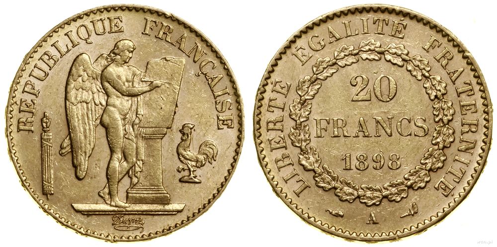 Francja, 20 franków, 1898 A