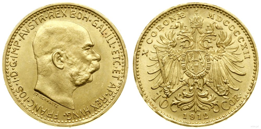 Austria, 10 koron, 1912