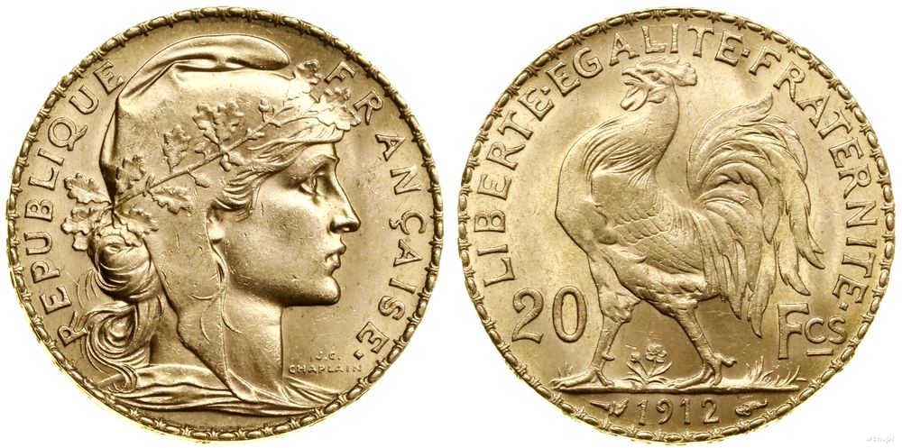 Francja, 20 franków, 1912