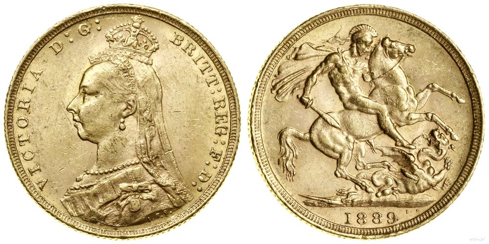 Wielka Brytania, 1 funt (1 sovereign), 1889