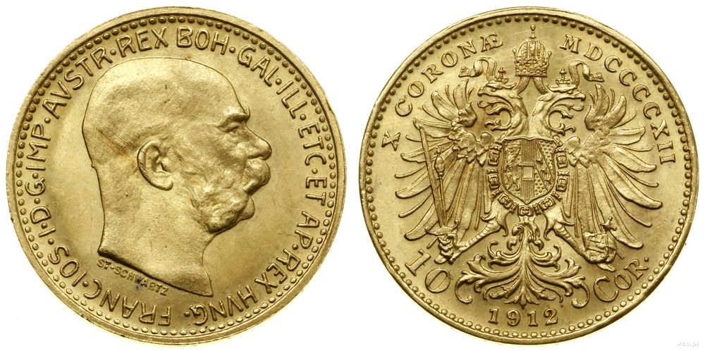 Austria, 10 koron, 1912