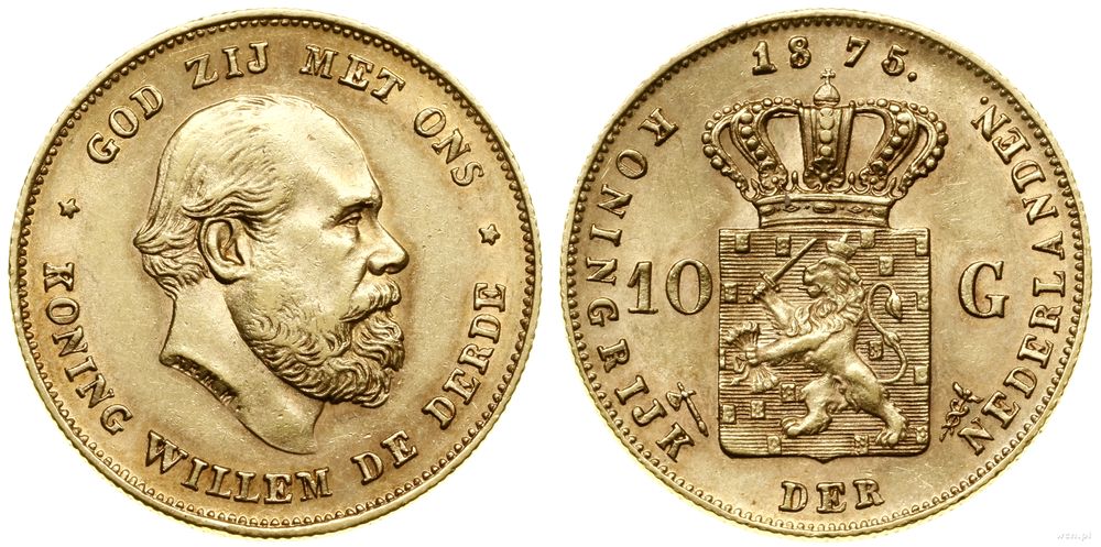 Niderlandy, 10 guldenów, 1875
