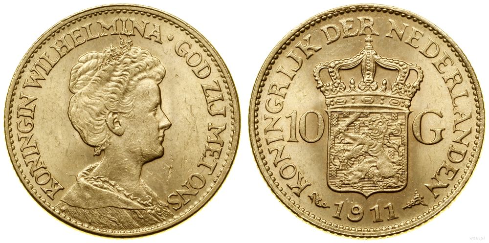 Niderlandy, 10 guldenów, 1911