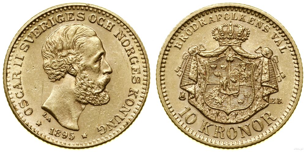 Szwecja, 10 koron, 1895 EB