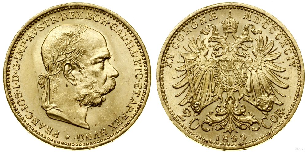 Austria, 20 koron, 1894