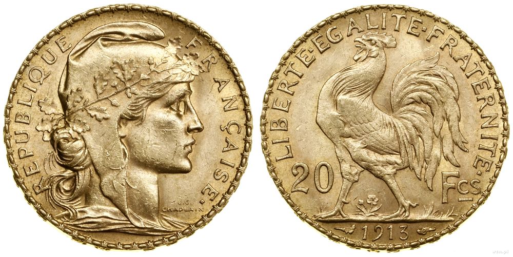 Francja, 20 franków, 1913
