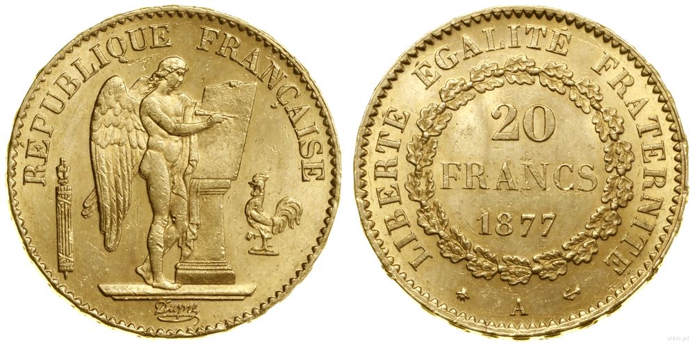 Francja, 20 franków, 1877 A