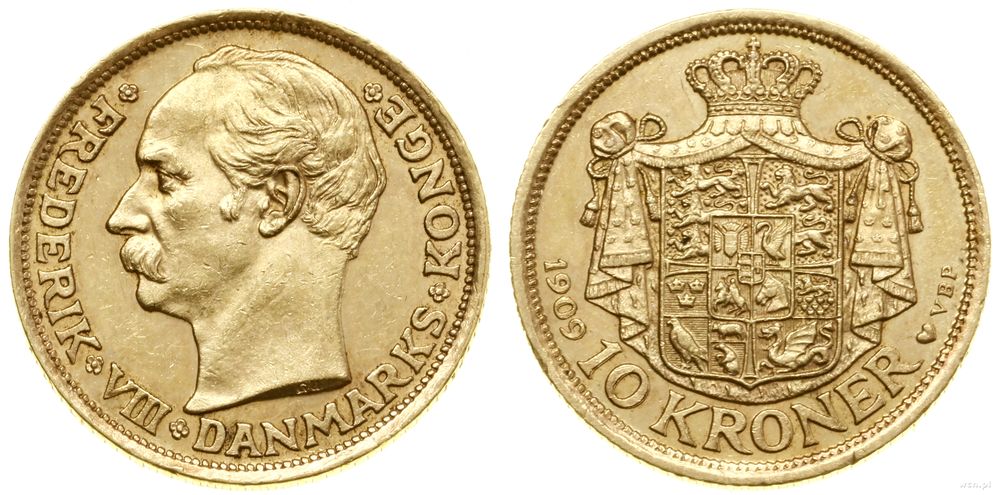 Dania, 10 koron, 1909 VBP