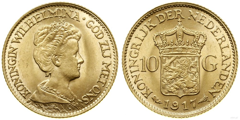 Niderlandy, 10 guldenów, 1917