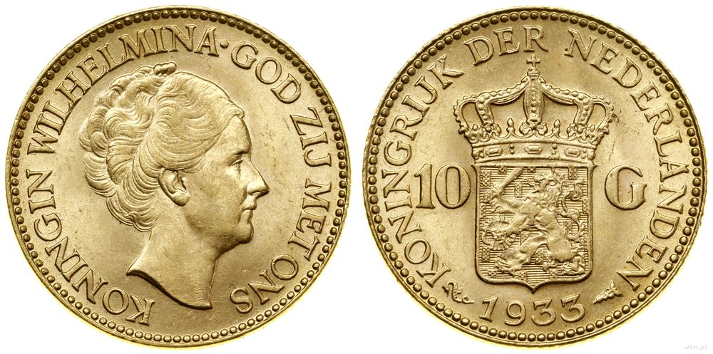 Niderlandy, 10 guldenów, 1933