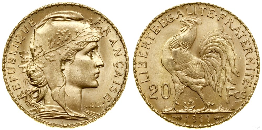 Francja, 20 franków, 1911
