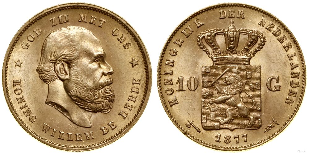 Niderlandy, 10 guldenów, 1877