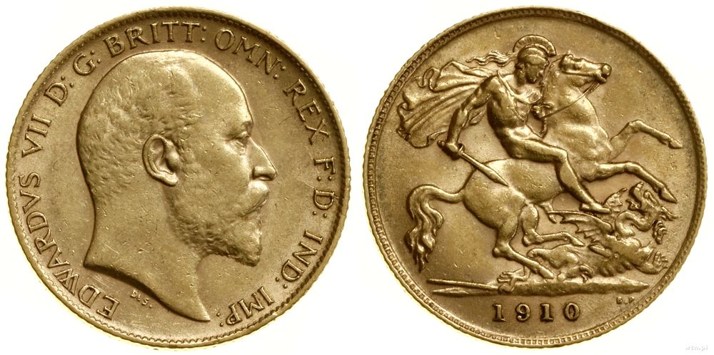 Wielka Brytania, 1/2 funta (1/2 sovereign), 1910