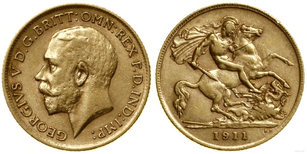 Wielka Brytania, 1/2 funta (1/2 sovereign), 1911