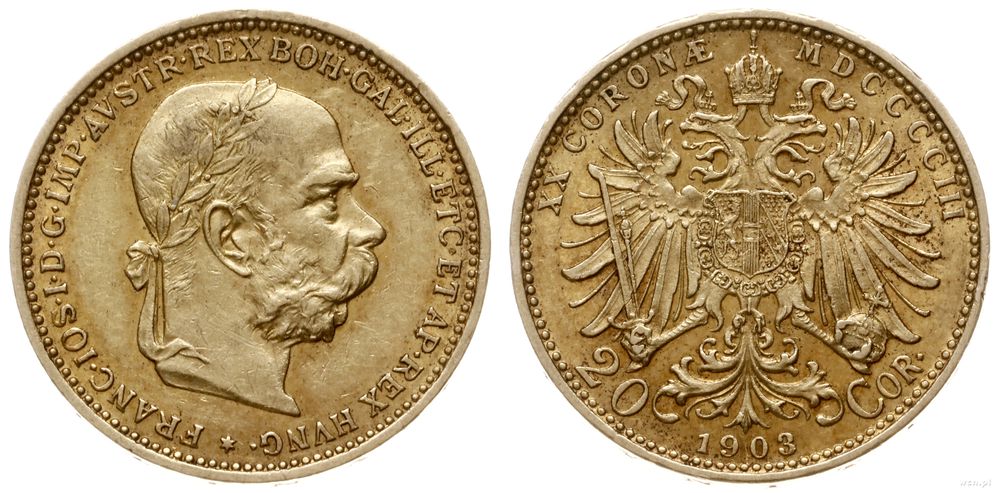 Austria, 20 koron, 1902