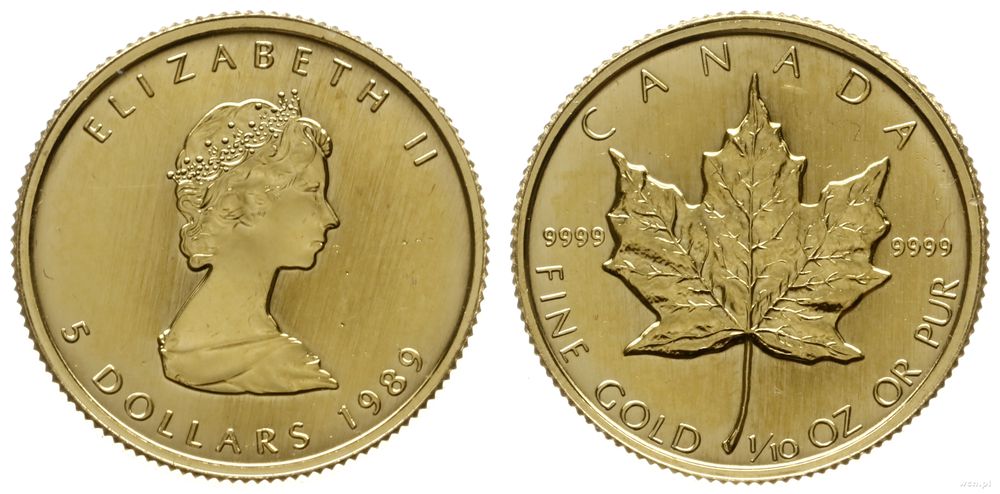 Kanada, 5 dolarów, 1989