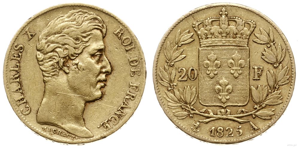 Francja, 20 franków, 1825 A
