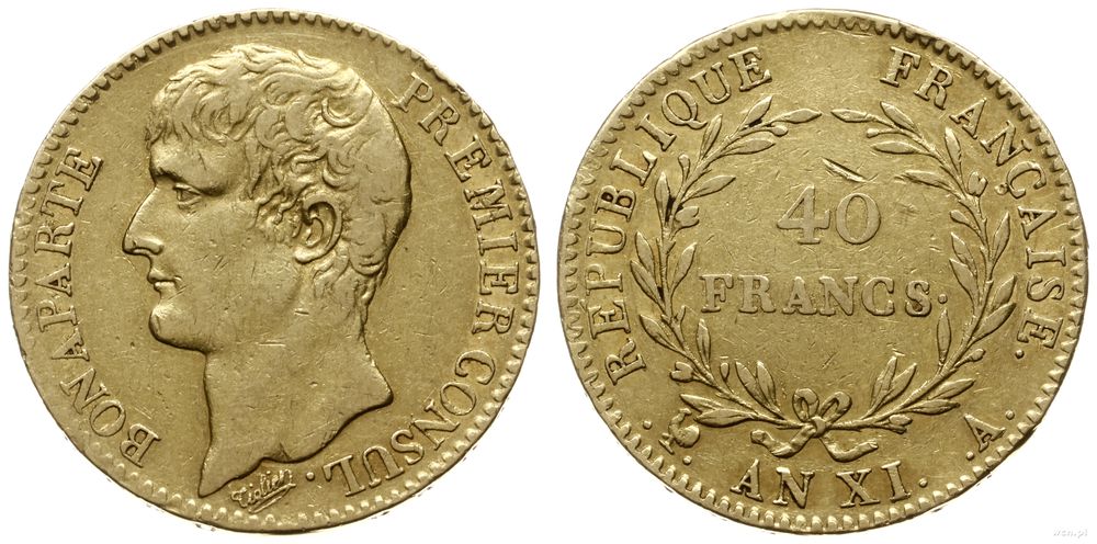 Francja, 40 franków, An XI A (1802-1803)