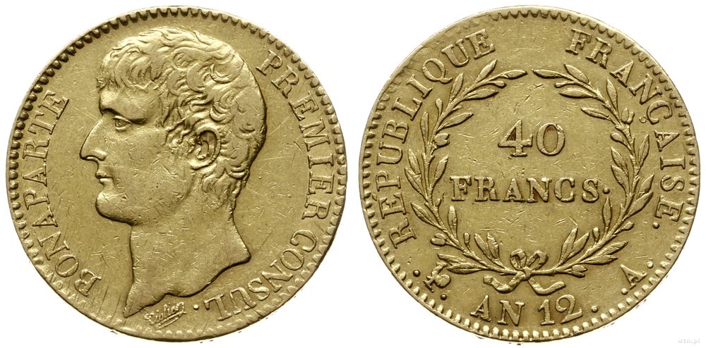 Francja, 40 franków, An 12 A (1803-1804)