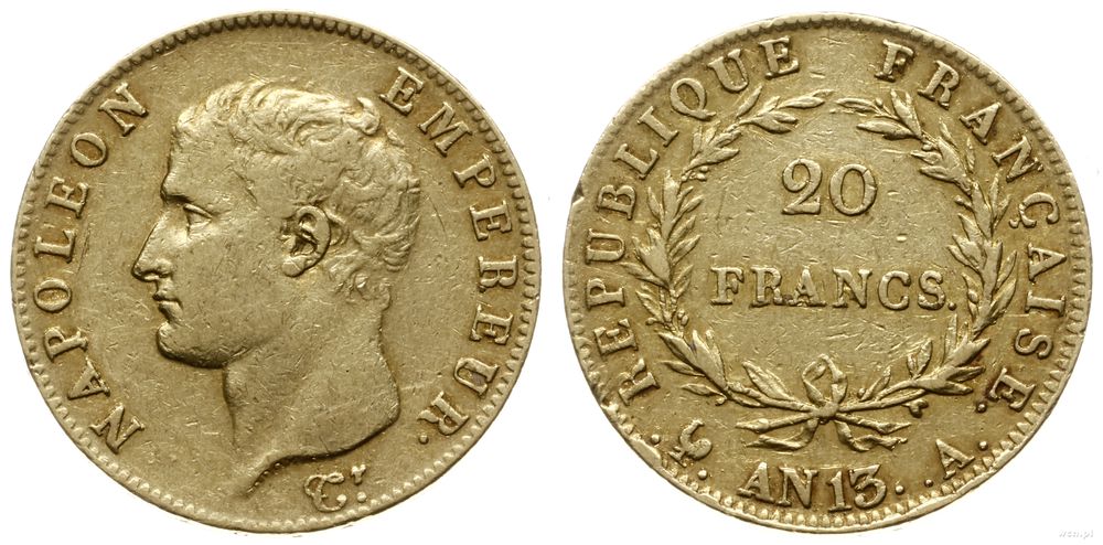 Francja, 20 franków, An 13 A (1804-1805)