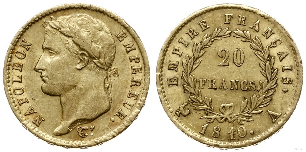 Francja, 20 franków, 1810 A