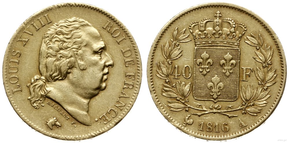 Francja, 40 franków, 1816 A