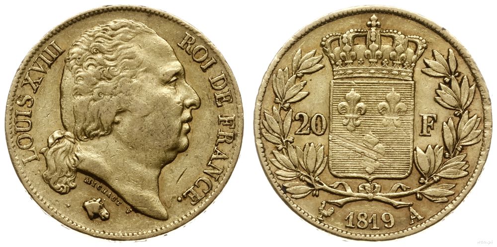 Francja, 20 franków, 1819 A