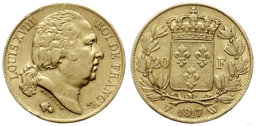 Francja, 20 franków, 1817 W