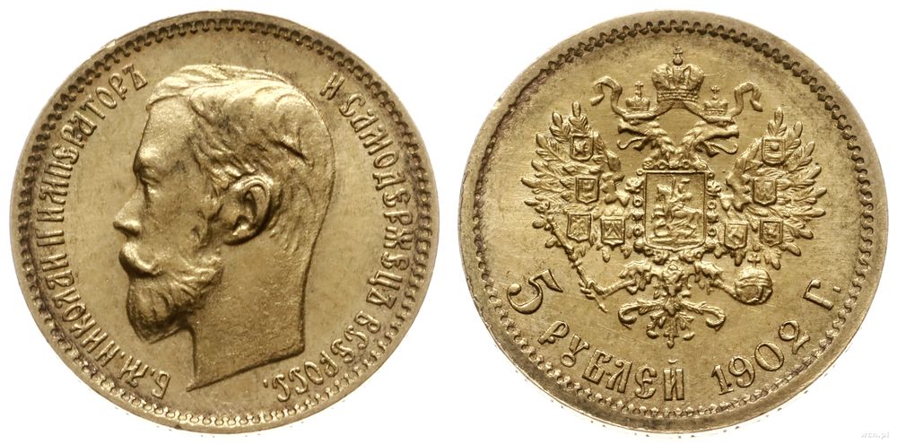 Rosja, 5 rubli, 1902 AP