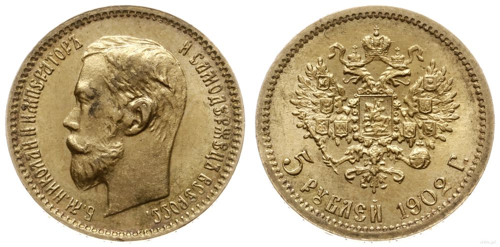 Rosja, 5 rubli, 1902 AP