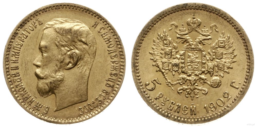 Rosja, 5 rubli, 1902 AP